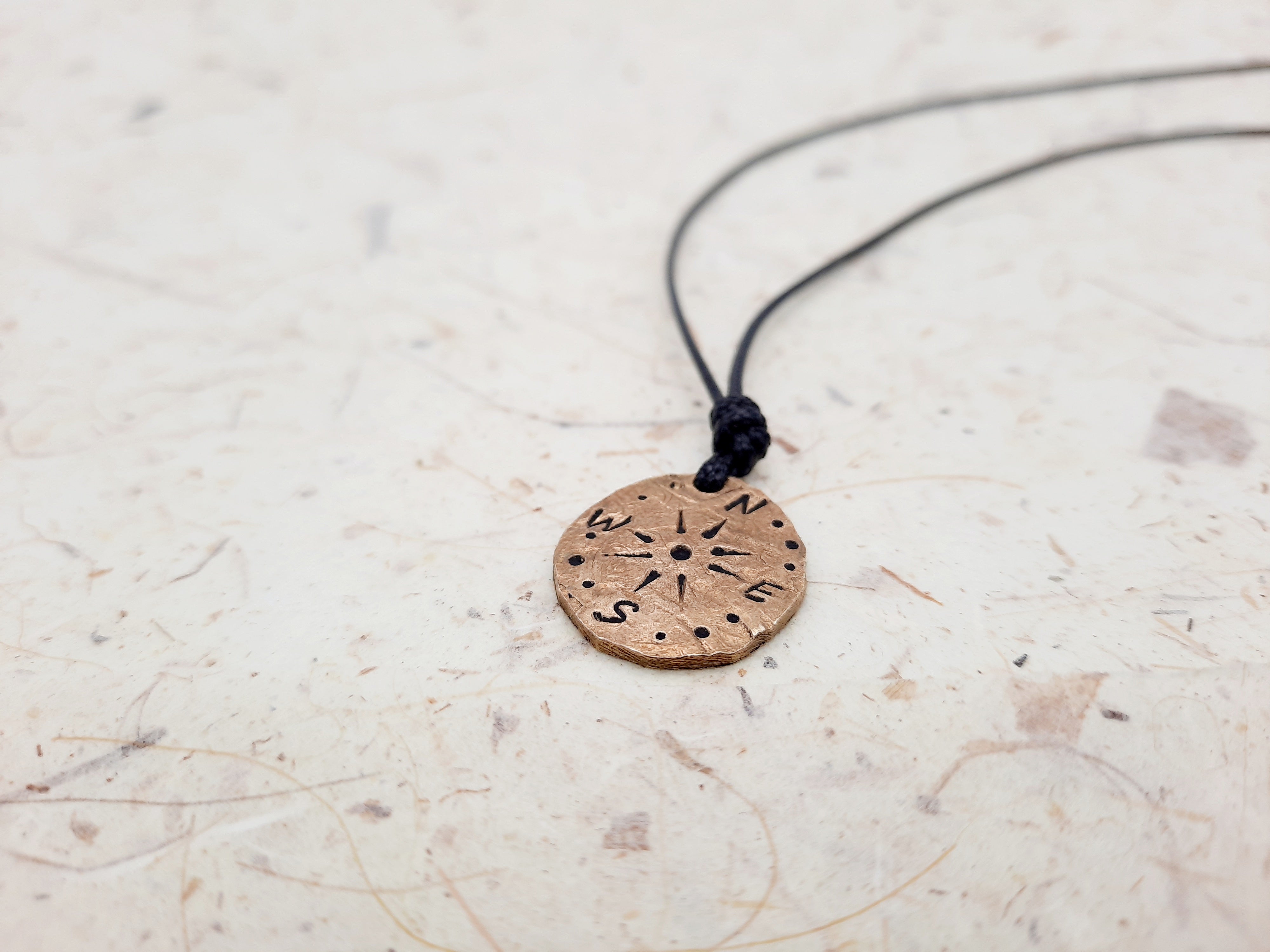 Personalized compass rose necklace